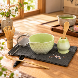 Matcha set 4Barista (light green) – komplet za pripravo čaja matcha iz keramike 