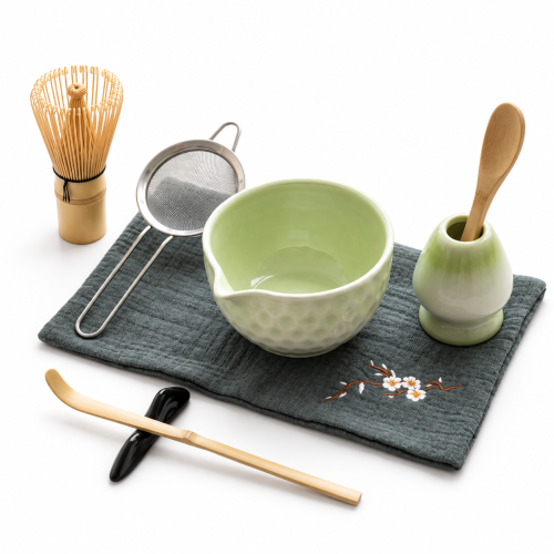 Matcha set 4Barista (light green) – komplet za pripravo čaja matcha iz keramike 